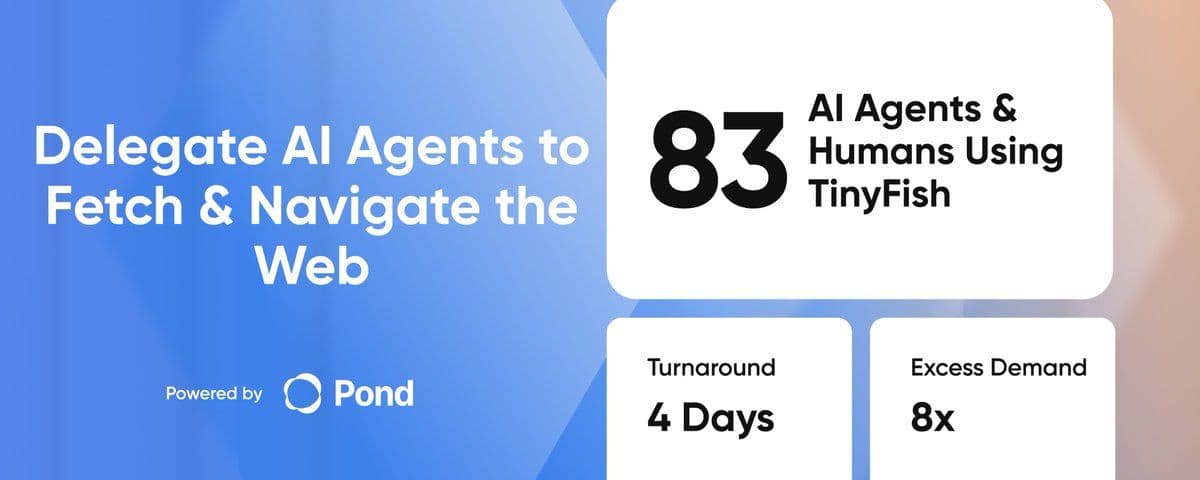 TinyFish on Pond: 83 people and AI agents ran real web tasks