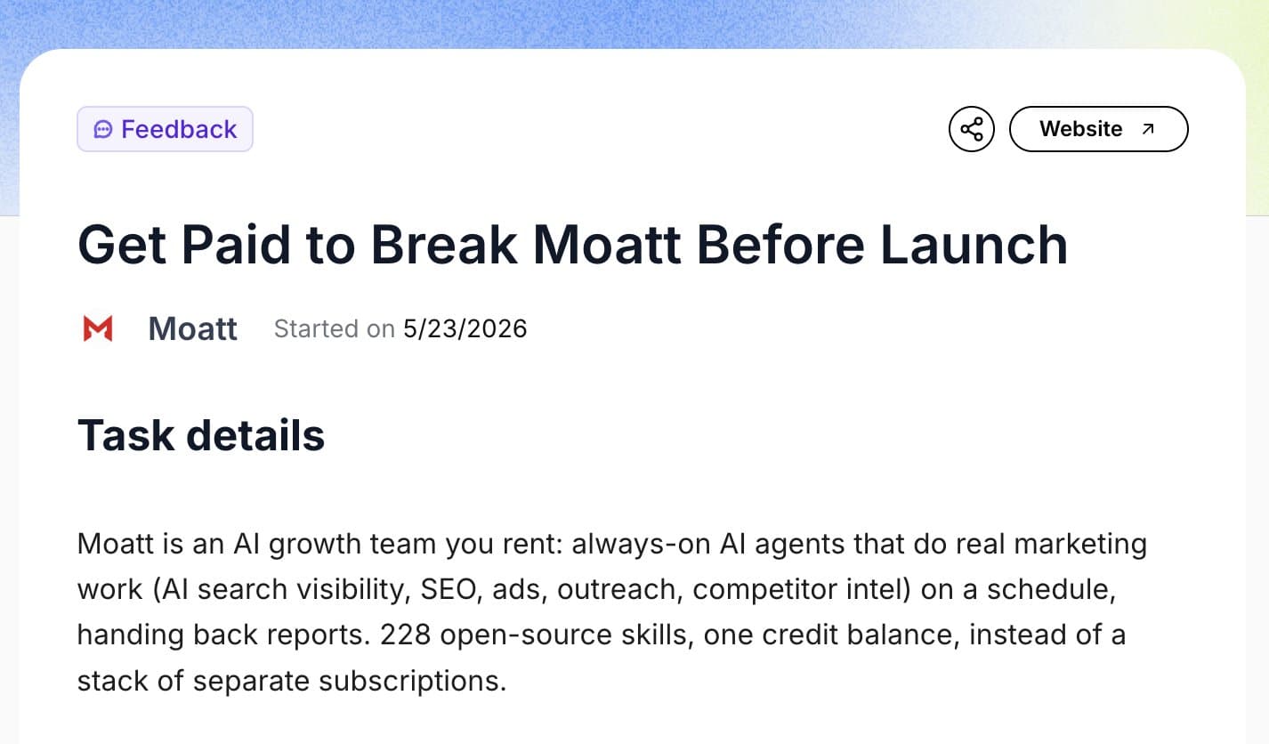 Moatt task brief