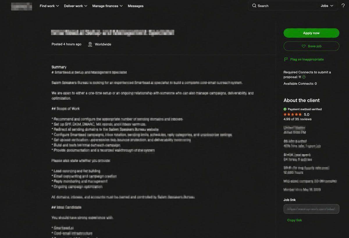Screenshot of a freelancer platform. No any information of the task poster.